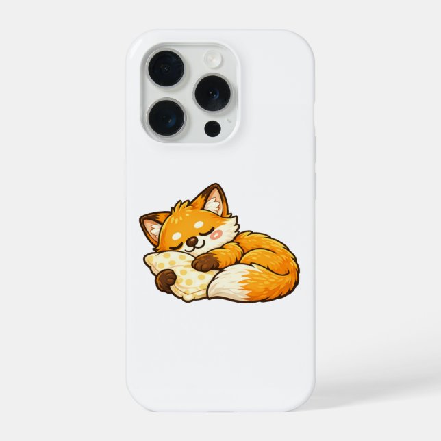 Cute Cozy Sleeping Fox iPhone Case (Back)