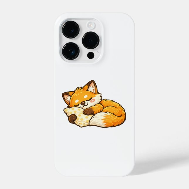 Cute Cozy Sleeping Fox iPhone Case (Back)
