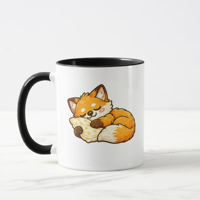 Cute Cozy Sleeping Fox Mug (Left)