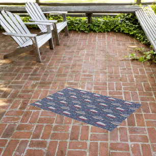 Cute & Cozy Sleepy Cat Dreams Pattern Outdoor Rug