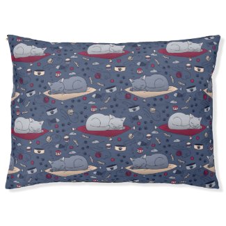Cute & Cozy Sleepy Cat Dreams Pattern 