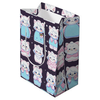 Cute cozy winter stickers medium gift bag