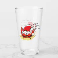 16oz I Do It For The Hos Christmas Frosted Glass Libbey Cup , Vintage Santa  Design Sublimation