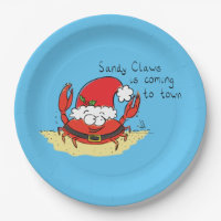 Cute Crab Christmas Funny Holiday Santa Cartoon