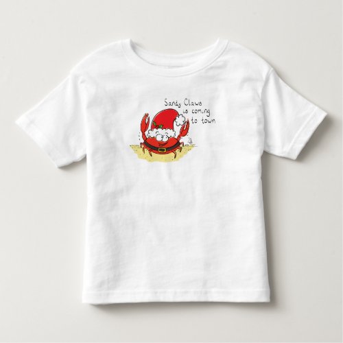 Cute Crab Christmas Funny Holiday Santa Cartoon Toddler T_shirt
