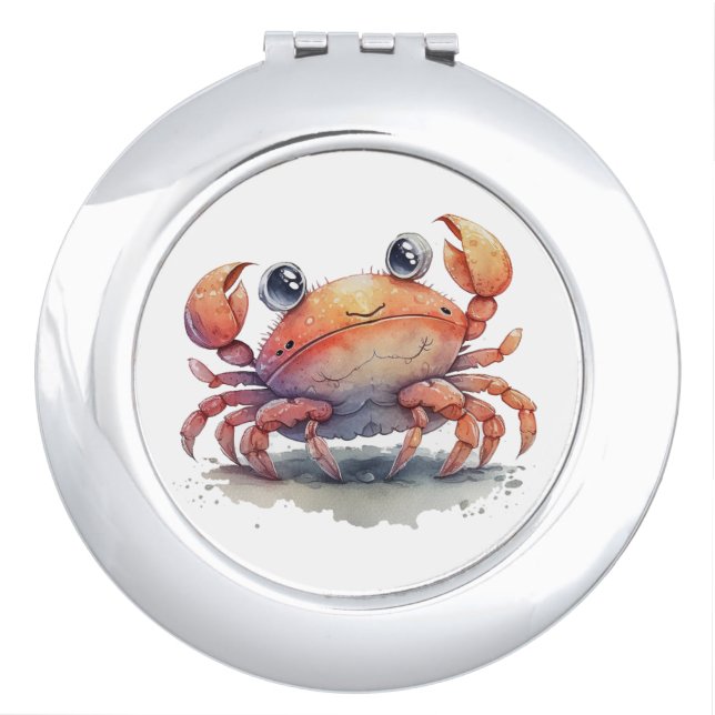 Cute Crab Compact Mirror (Front)