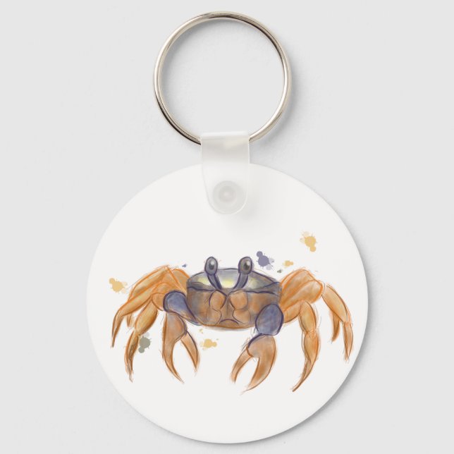 Cute crab drawing keychain (Front)