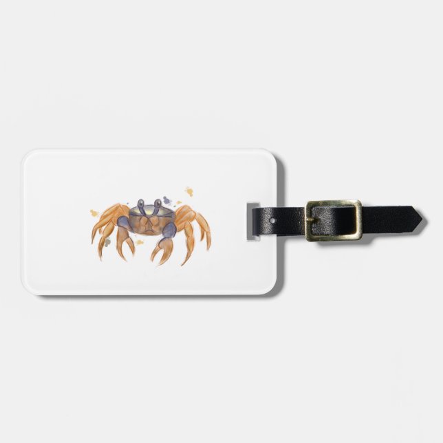 Cute crab drawing luggage tag (Front Horizontal)