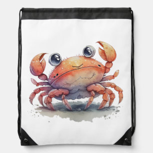 Cute Crab Drawstring Backpack
