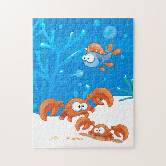 Cute Crab Fish Ocean Puzzle (Vertical)