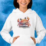 Cute Crab Girl&#39;s Pullover Hoodie at Zazzle