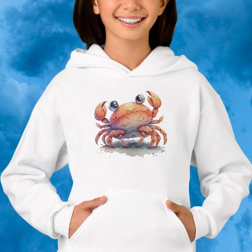 Cute Crab Girls Pullover Hoodie