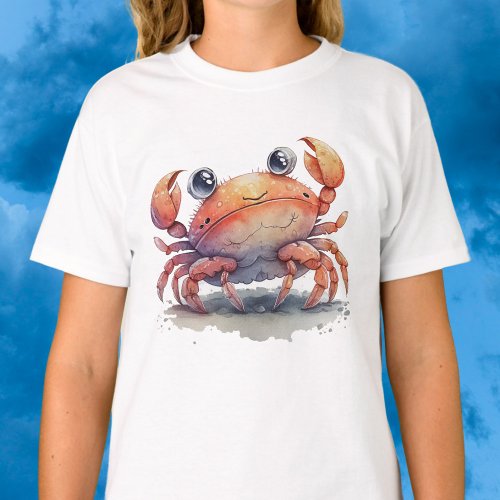 Cute Crab Kids Basic T_Shirt