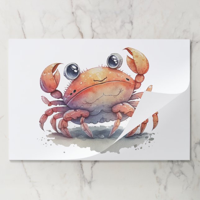 Cute Crab Large Tearaway Placemats (Folded)