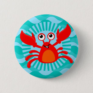 Cute Crab - Nautical Fish Ocean Sea Button