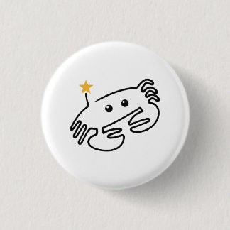 Cute Crab One Line Art with Red Heart Button