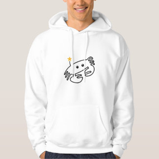 Cute Crab One Line Art with Red Heart Hoodie
