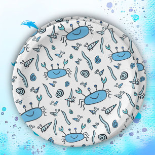 Cute Crab Sea Animals Boy Happy Birthday Paper Pl Plates