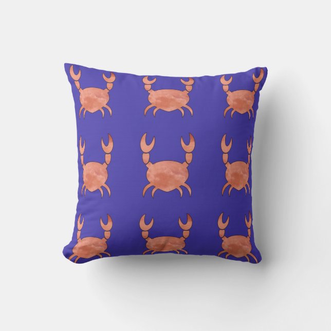 Cute Crab Throw Pillow (Front)