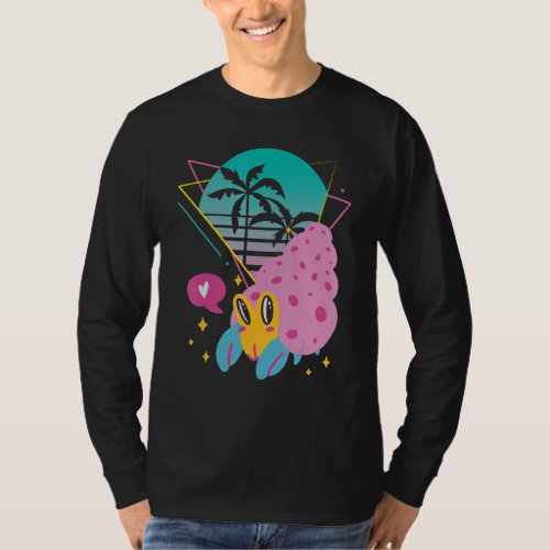 Cute Crab with Palm trees Seafood Ocean T_Shirt