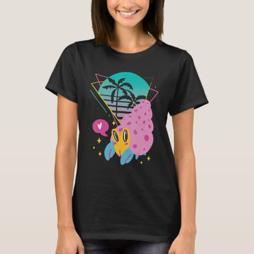 Cute Crab with Palm trees Seafood Ocean T_Shirt