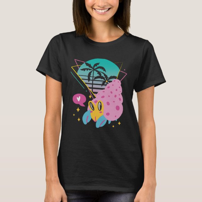 Cute Crab with Palm trees Seafood Ocean T-Shirt (Front)