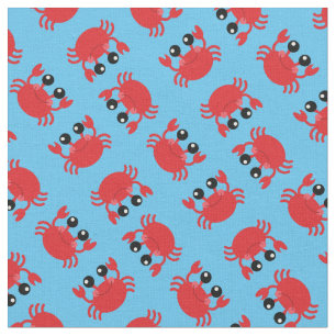Cute Crabs Kids Beach Animals Fabric