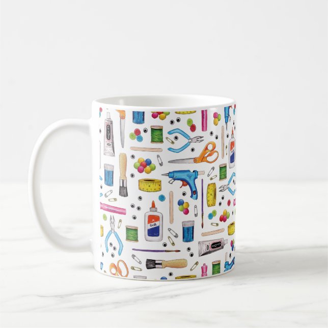 Cute Craft Supplies Coffee Mug (Left)