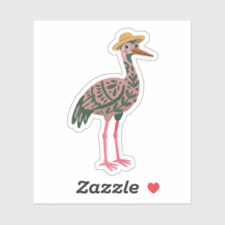 Cute Crane Sun Bonnet Stickers