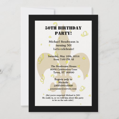 Cute Crawfish Beer Black Gold Surprise Birthday Invitation