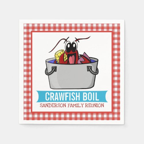 Cute Crawfish Boil Family Reunion Seafood Party Napkins
