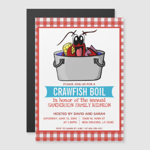 Cute Crawfish Boil Seafood Party Family Reunion Magnetic Invitation