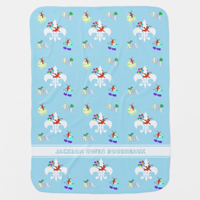 Cute Crawfish Cajun Baby Boy Baby Blanket (Front)