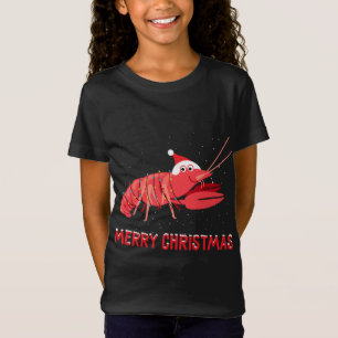 Cute crawfish Christmas Tree Lights T-Shirt