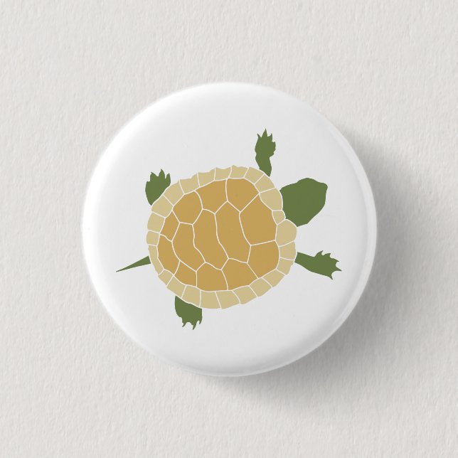 Cute Crawling Little Turtle Tortoise Pinback Button (Front)