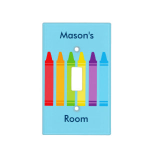 Cute Crayon Colors Kids Room Custom Light Switch Cover