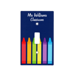 Cute Crayon Custom Elementary School Classroom Light Switch Cover