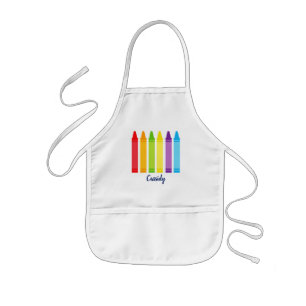 Cute Crayon Custom Elementary School Kids' Apron