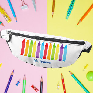 Cute Crayon Elementary School Teacher Custom Fanny Pack