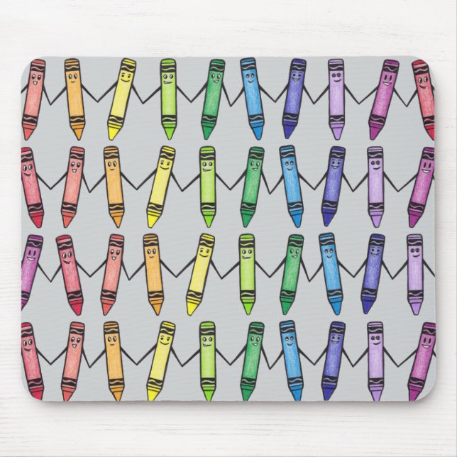 Cute Crayon Pals Mousepad (Front)