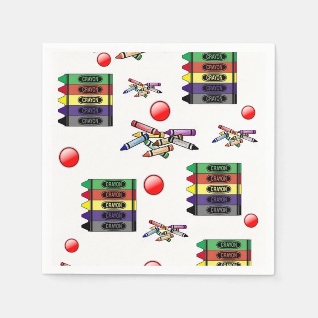 Cute Crayon Paper Napkins (Front)
