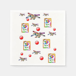 Cute Crayon Paper Napkins