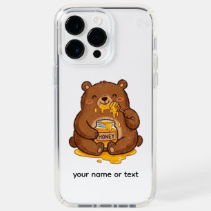 Cute Crayon Teddy Bear Eating Honey Coffee Mug Speck iPhone 14 Pro Max Case