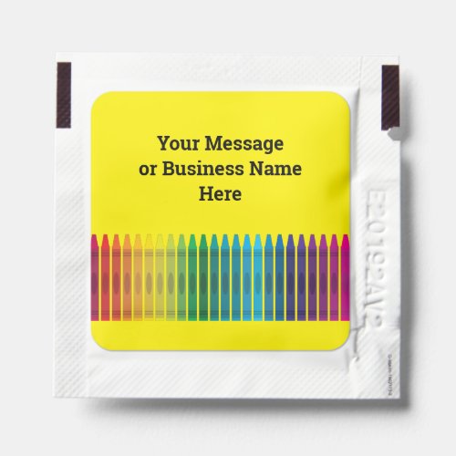 Cute Crayons Art School Business Name Logo Hand Sanitizer Packet