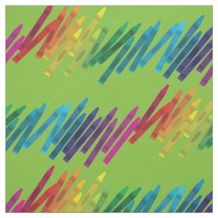 Cute Crayons Kids Art School Supplies Fabric