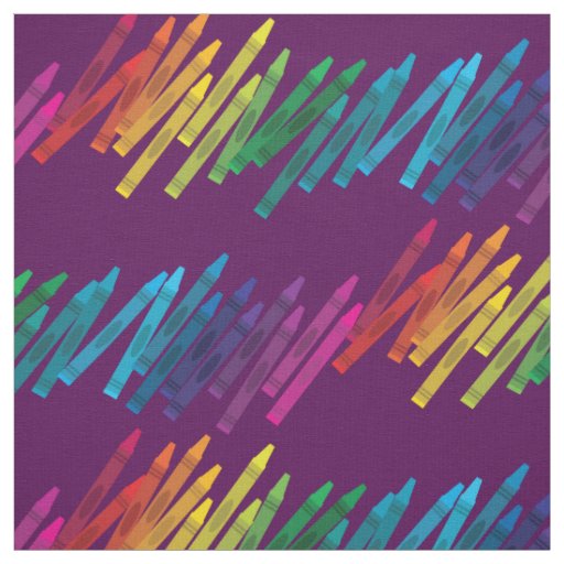 Cute Crayons Kids Art School Supplies Fabric