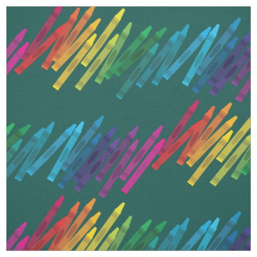 Cute Crayons Kids Art School Supplies Fabric