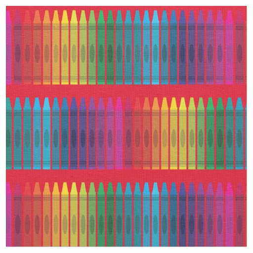 Cute Crayons School Supplies Teacher Fabric
