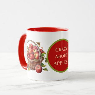 Cute crazy apple add text mug