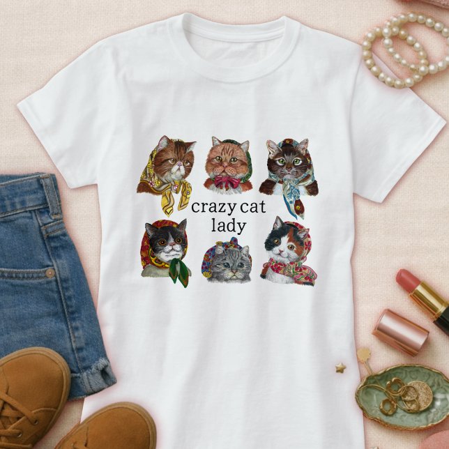 Cute Crazy Cat Lady – Funny Cat Lover  T-Shirt (Creator Uploaded)